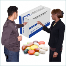 People reviewing medication