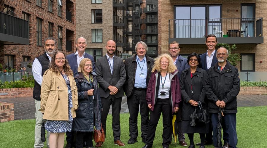 The celebration event outside the new council homes in Colindale Gardens