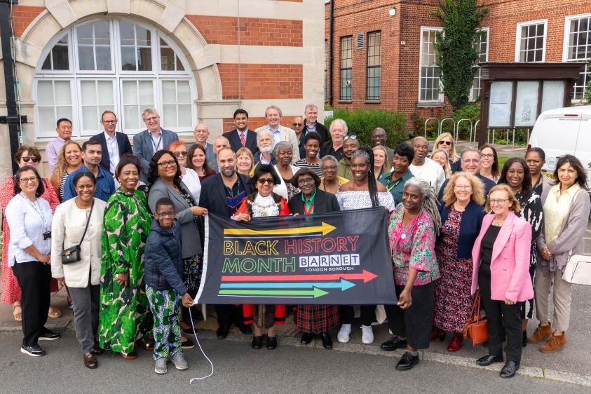 Barnet Council marked the start of the Black History Month with a flag raising ceremony at Hendon Town Hall 